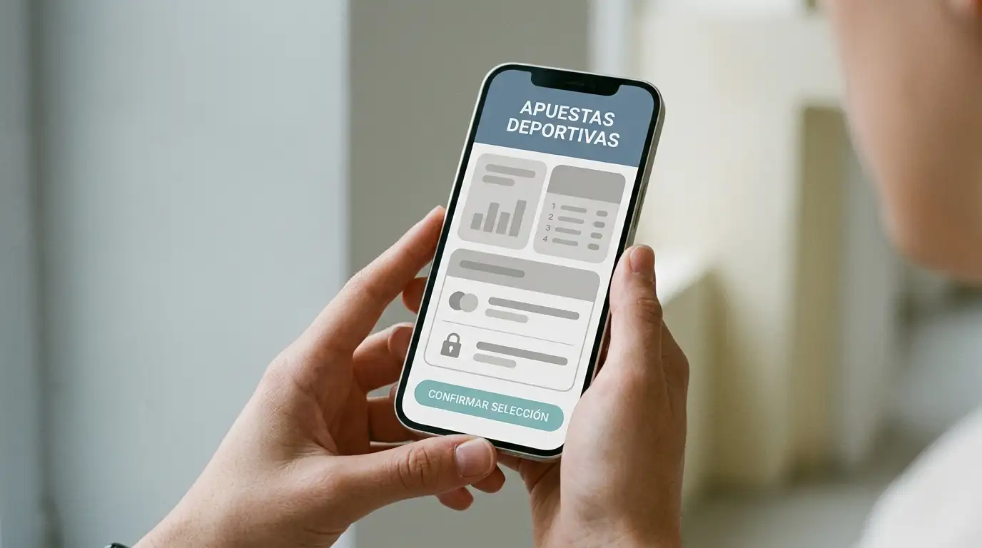 Aplicación móvil de apuestas con interfaz de métodos de pago