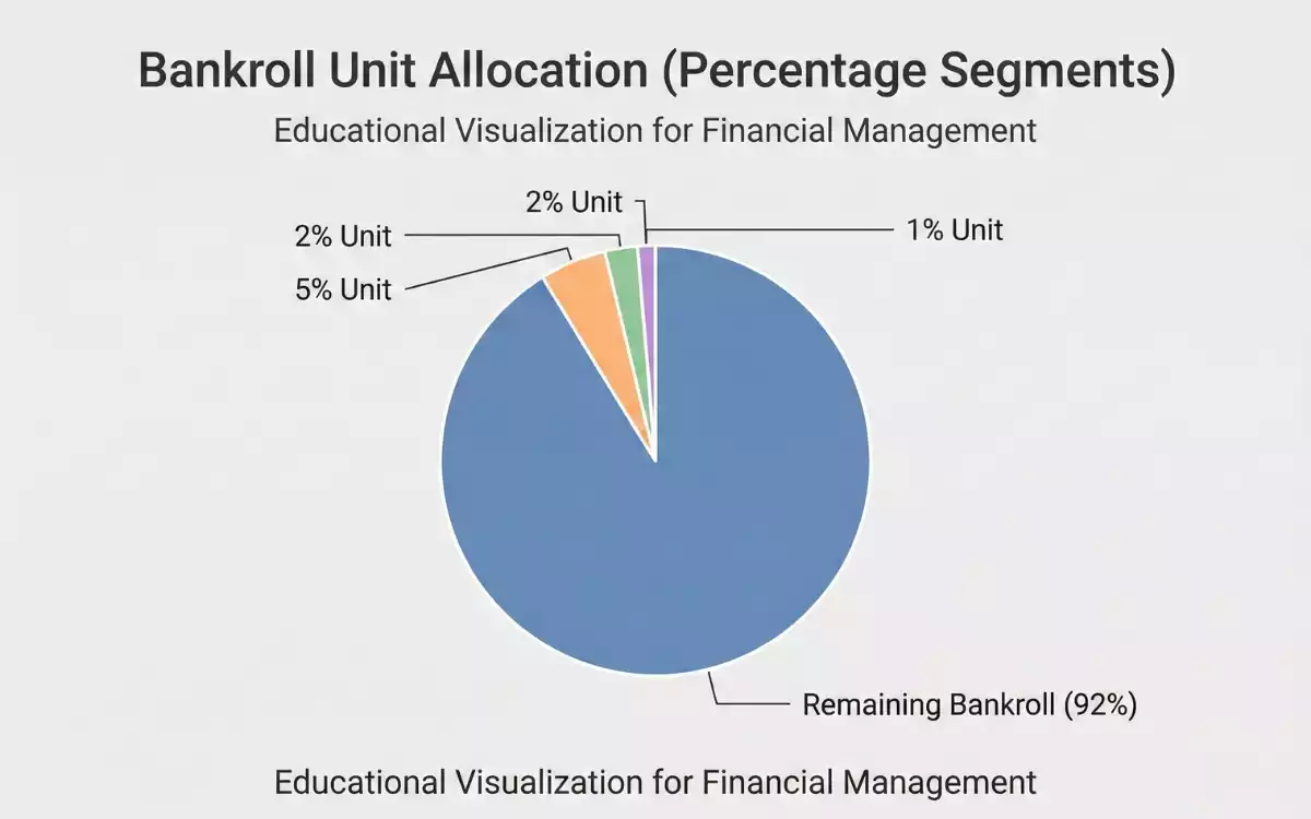 Diagrama mostrando divisi&oacute;n de bankroll en unidades porcentuales