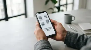 Persona usando Bizum para depositar en casa de apuestas desde móvil