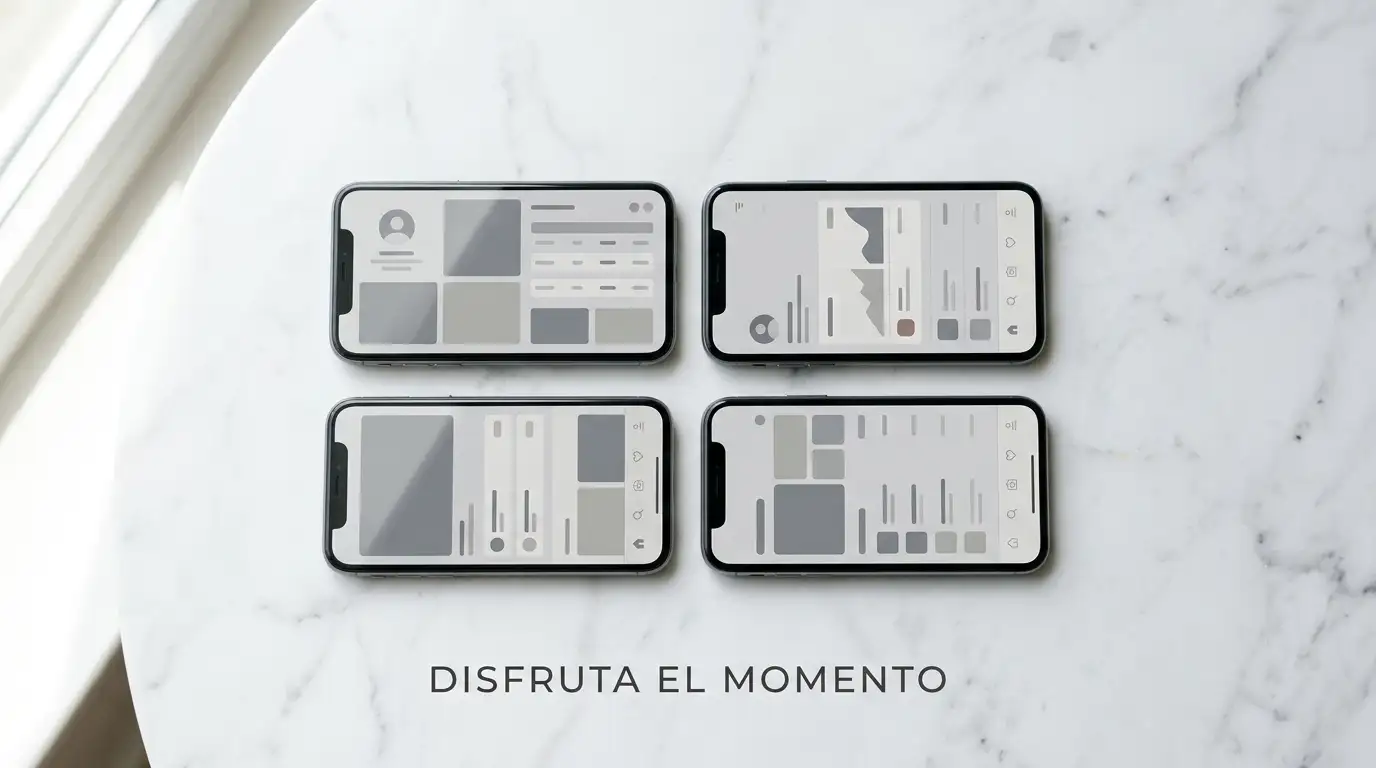 Varios smartphones mostrando interfaces de aplicaciones de apuestas para comparación