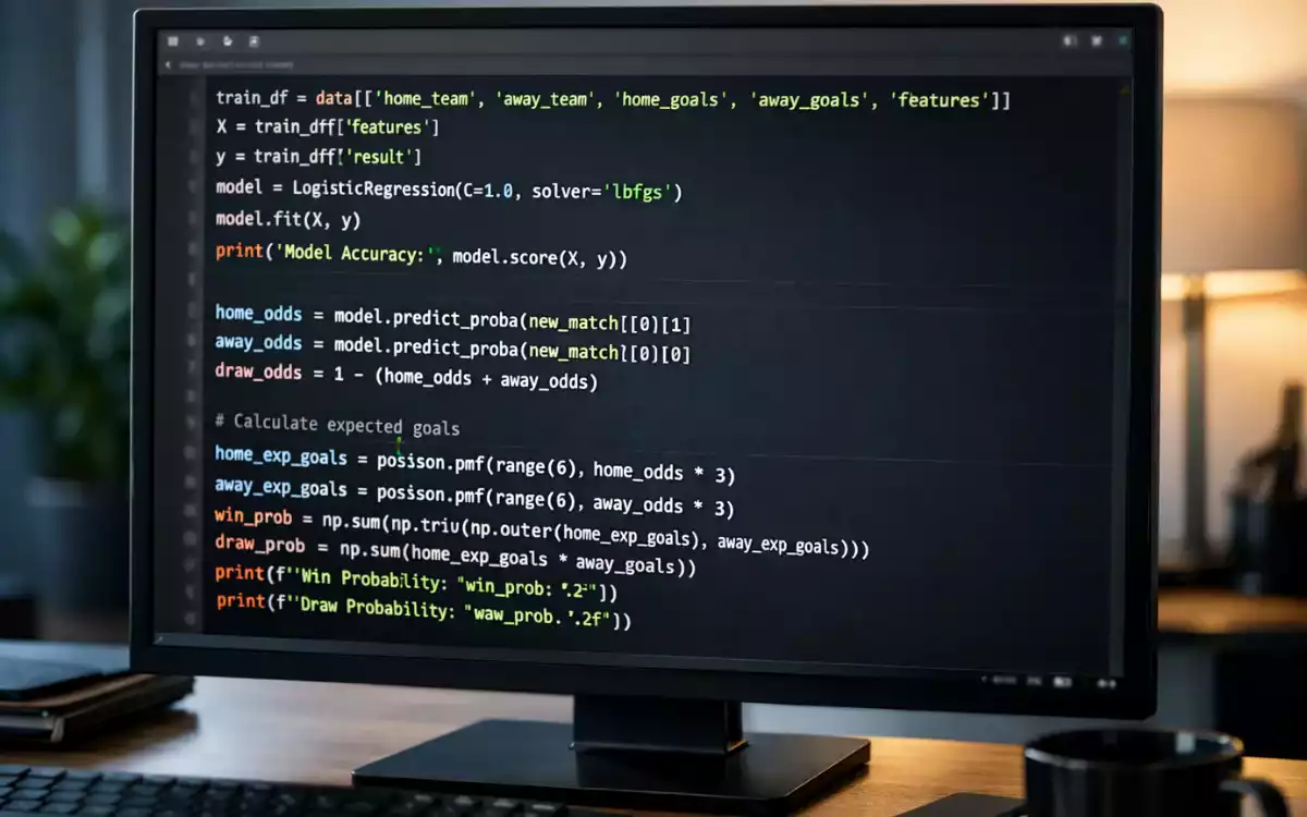 C&oacute;digo de programaci&oacute;n en pantalla mostrando implementaci&oacute;n de modelo predictivo