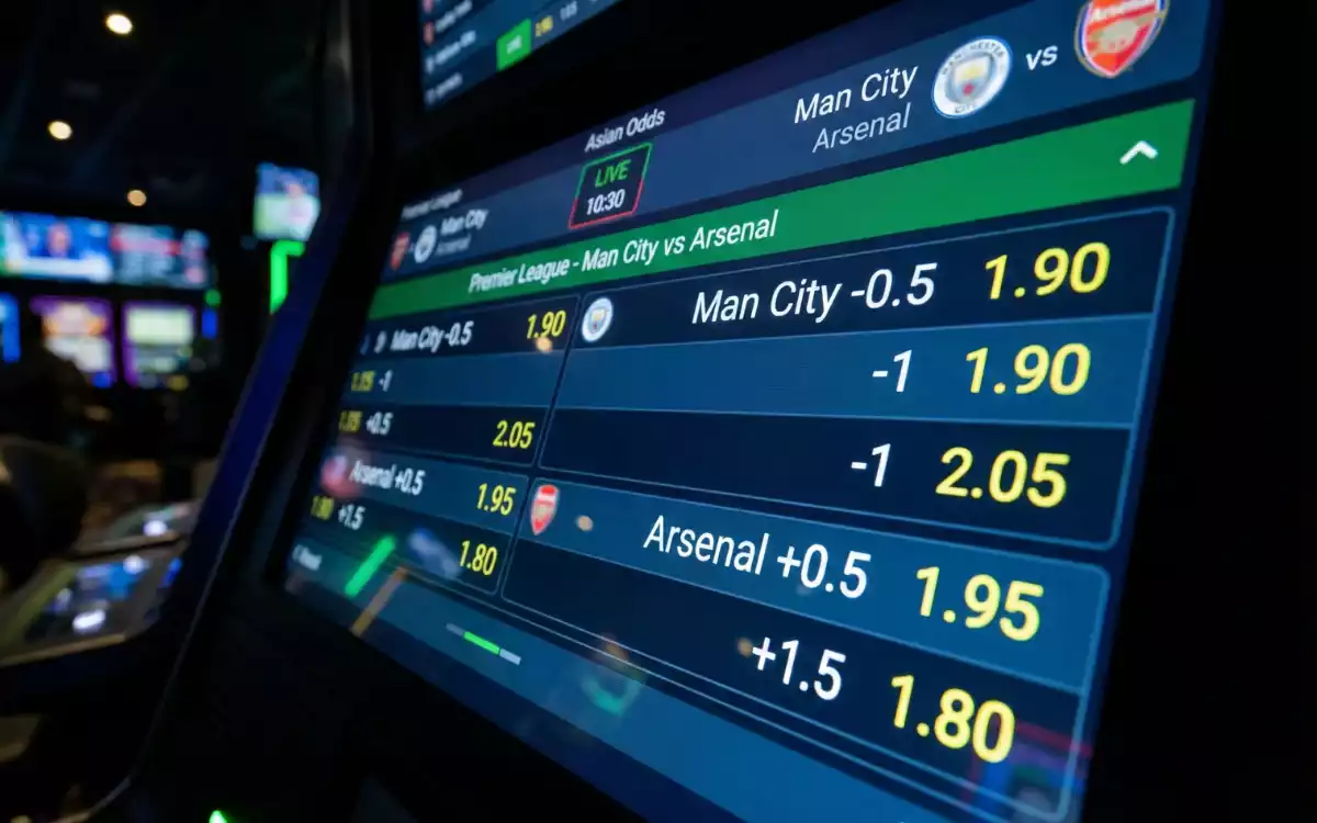 Tablero de apuestas mostrando líneas de hándicap asiático