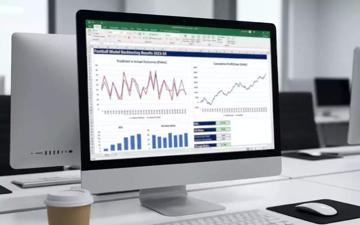 Gr&aacute;ficos de Excel mostrando resultados de backtesting del modelo