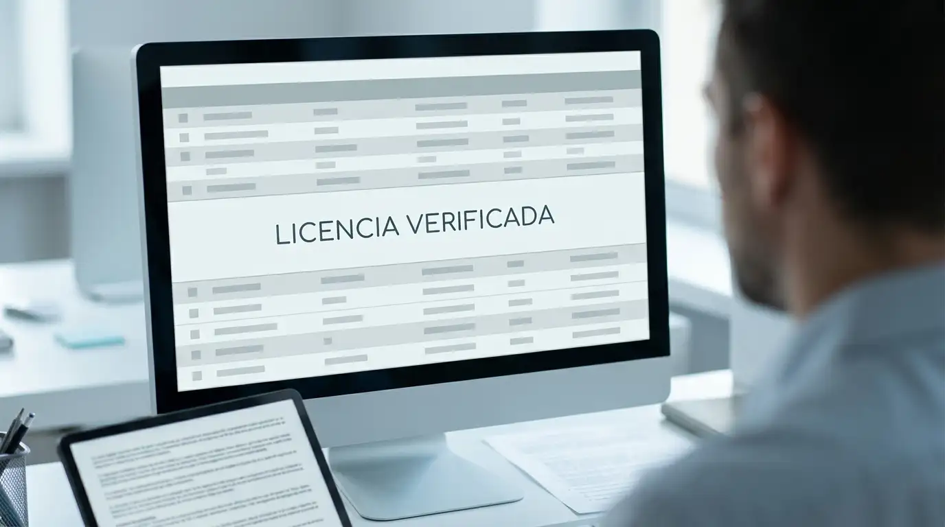 Verificación de operadores con licencia oficial en el registro DGOJ