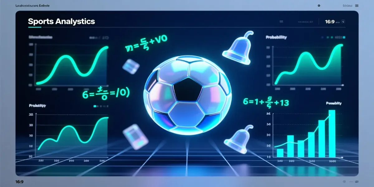 Distribución de Poisson aplicada a las apuestas de fútbol con visualización estadística y balón de fútbol