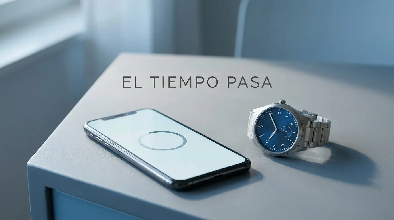 Reloj y smartphone simbolizando esperas en retiradas con Apple Pay