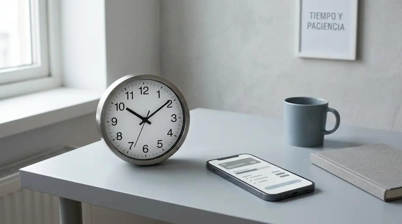 Reloj y dispositivo mostrando diferencia de tiempos entre SEPA estándar e Instant