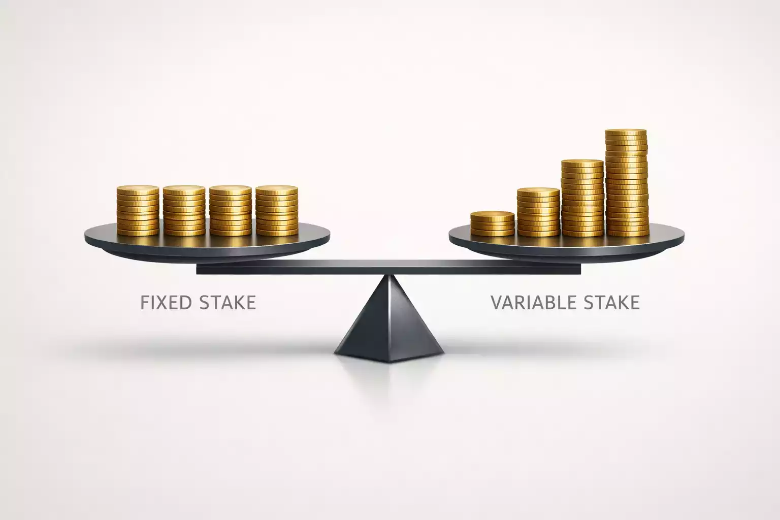 Balanza comparando dos estrategias de apuestas diferentes