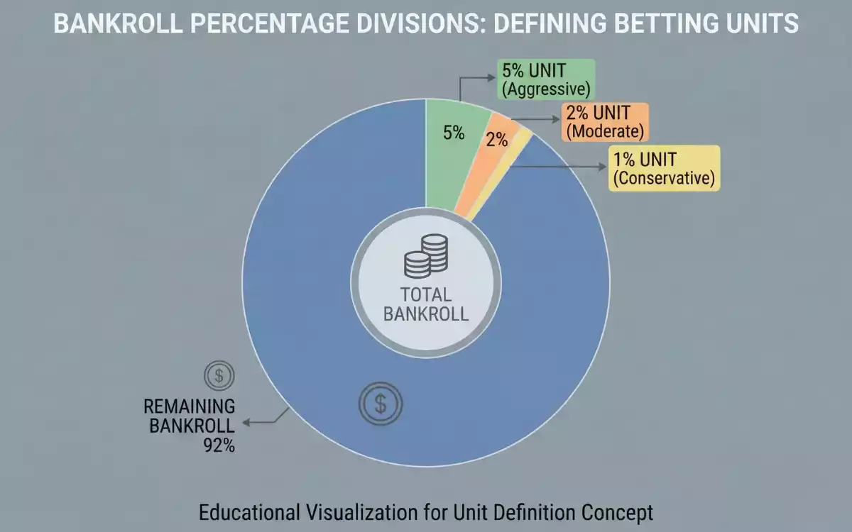 Gr&aacute;fico circular mostrando porcentajes de bankroll para definir unidades