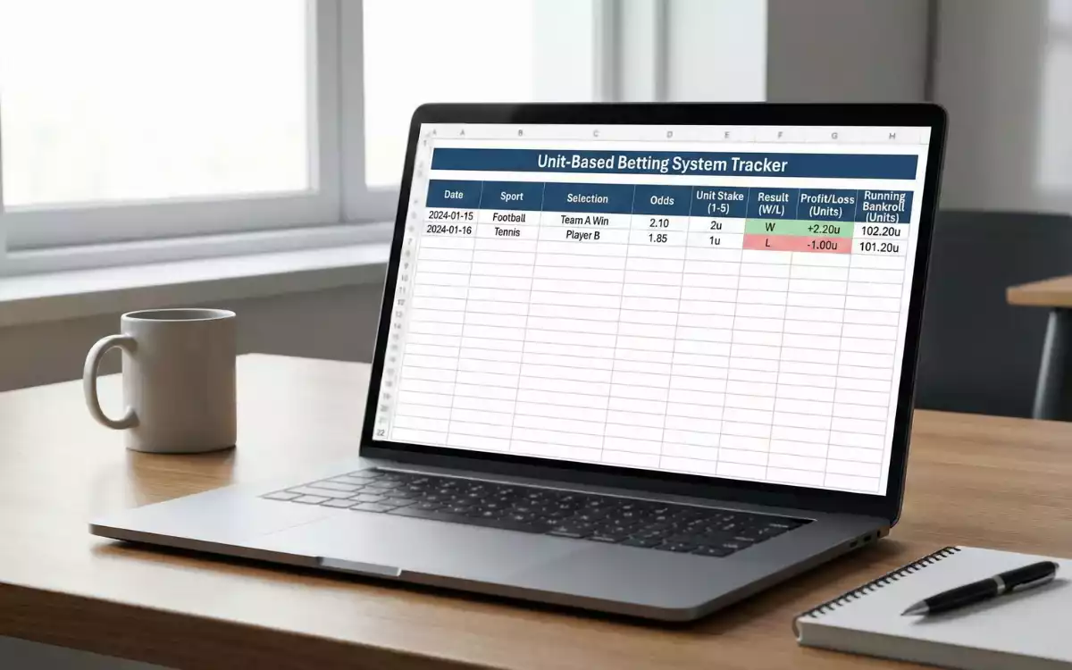 Tabla organizada mostrando sistema de unidades para apuestas